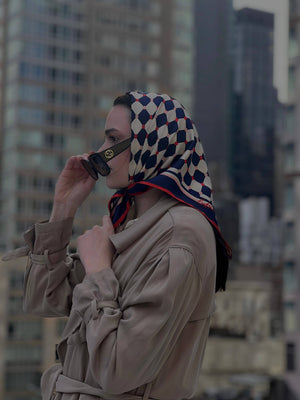 "Checkerboard" Silk Bandana