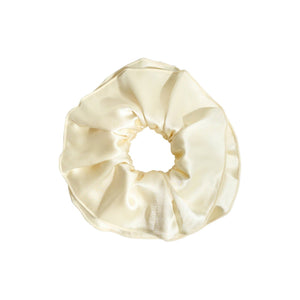 Open image in slideshow, &quot;Maxi Flower&quot; Double-Layer Oversized Silk Scrunchie - Cream
