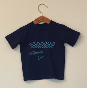 Open image in slideshow, California Wave (script) - Kids Short Sleeve Tee - Navy
