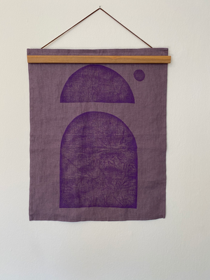 Open image in slideshow, Medium Linen Wall Hanging - Mauve
