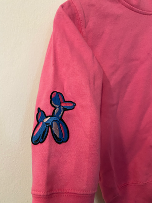 Pink Hoodie - Kids Patch Hooded Sweatshirt