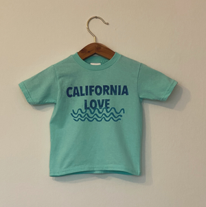 Open image in slideshow, California Wave (block) - Kids Short Sleeve Tee - Aqua
